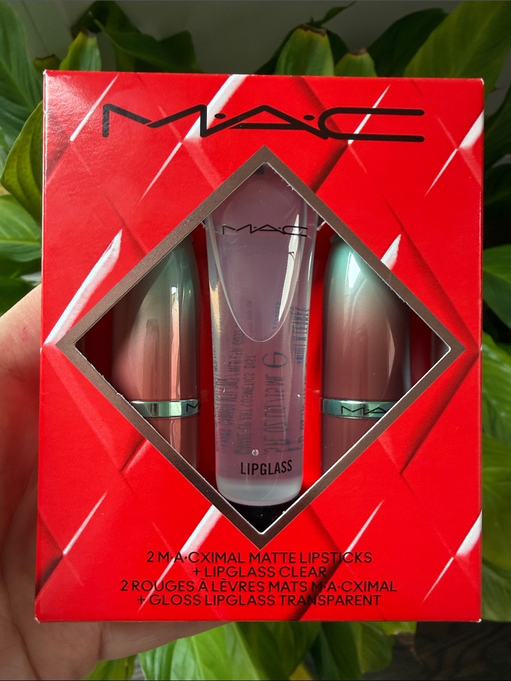 MAC Macximal Lipstick & Gloss 3 Pc Gift Set Full Sz Whirl & Velvet Teddy